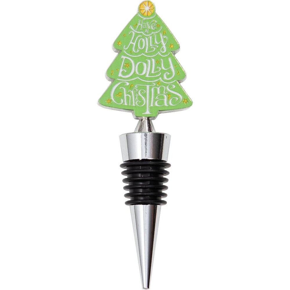 Dolly Parton Holly Dolly Christmas Tree Wine Bottle Stopper 4.5” Stainless NEW